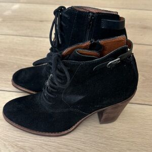 Lucky Brand Suede Booties Black Women’s Size 7.5